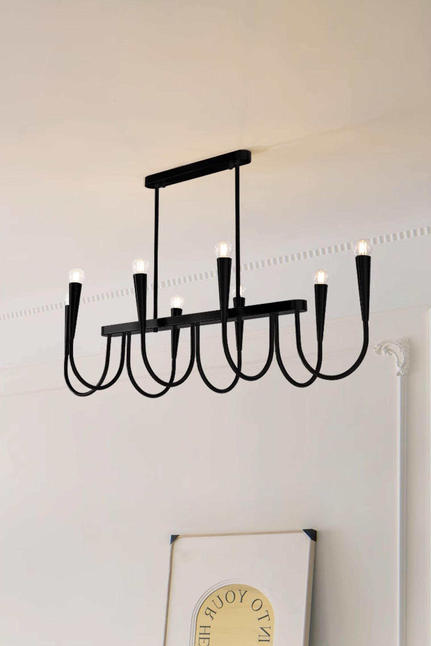 Freyza | Fluide Linear Brass Brass Chandelier – Dining Room Living Room