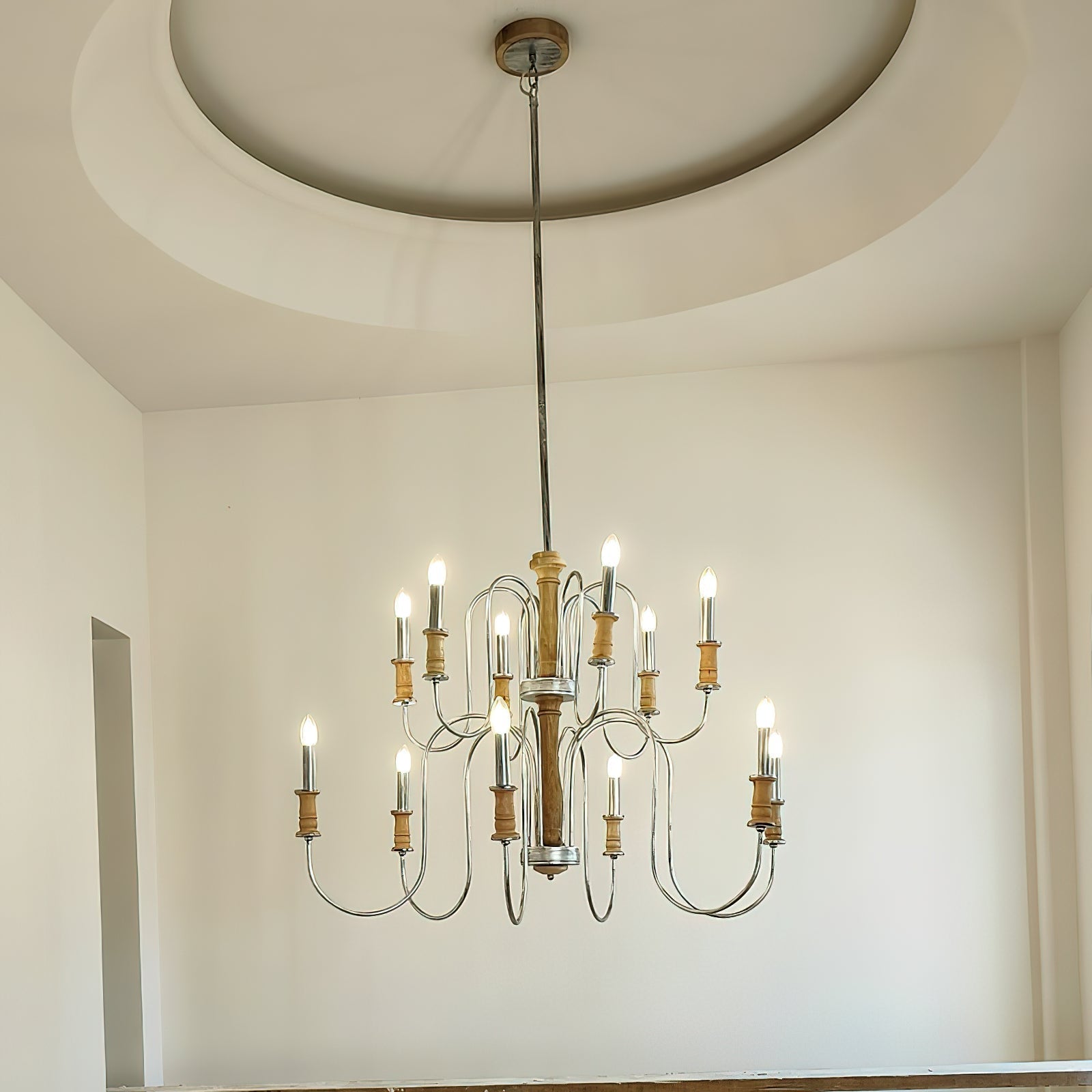 Freyza | Volo Postmodern Luxury Wood Chandelier – Modern Dining Room Living Room
