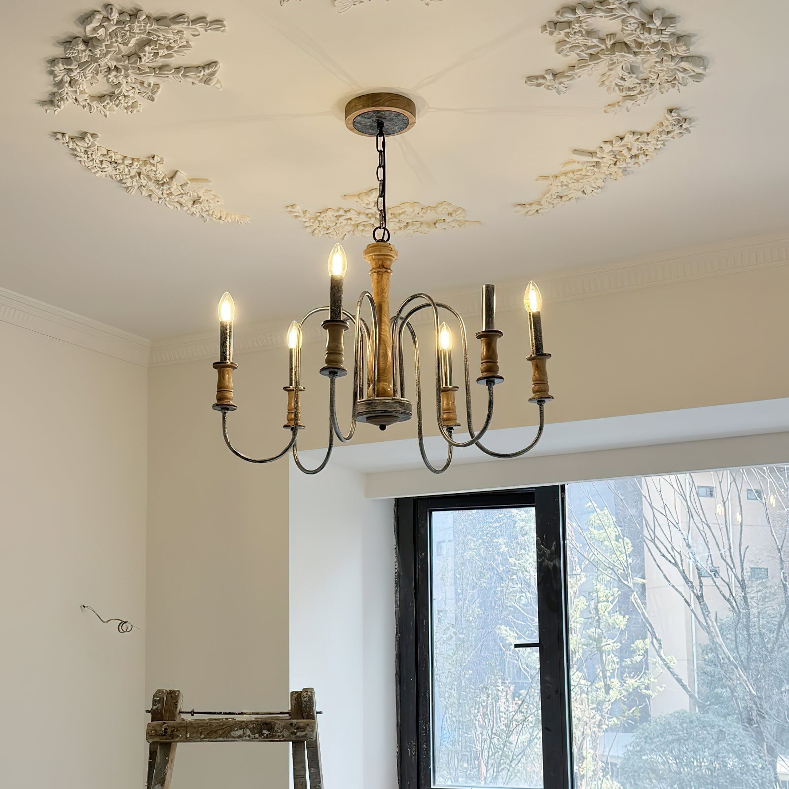 Freyza | Volo Postmodern Luxury Wood Chandelier – Modern Dining Room Living Room