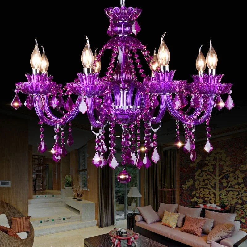 Freyza - BrigitteCrystal | Elegant Timeless Purple Chandelier Light Fixture
