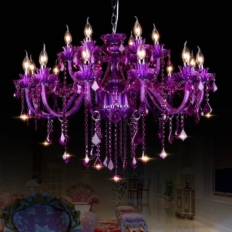 Freyza - BrigitteCrystal | Elegant Timeless Purple Chandelier Light Fixture