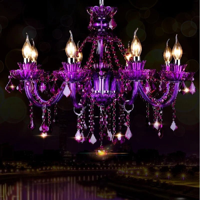 Freyza - BrigitteCrystal | Elegant Timeless Purple Chandelier Light Fixture