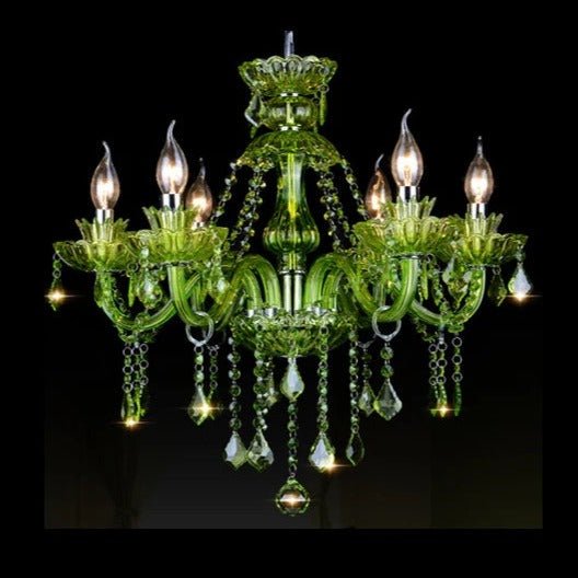 Freyza - Brigitte | Elegant Cascading Green Crystal Chandelier
