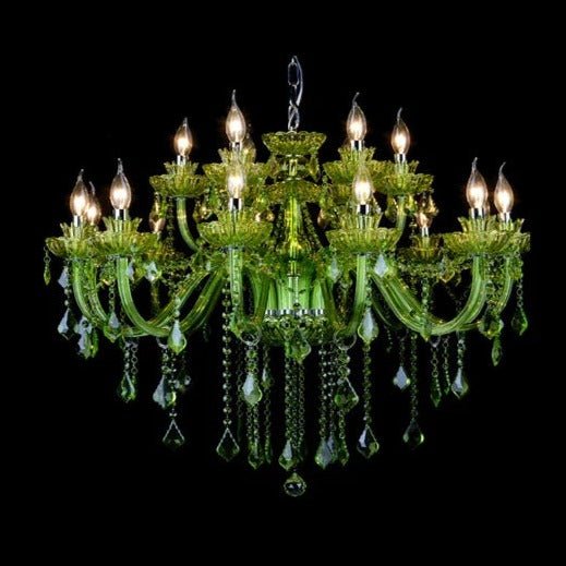 Freyza - Brigitte | Elegant Cascading Green Crystal Chandelier