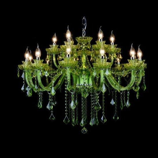 Freyza - Brigitte | Elegant Cascading Green Crystal Chandelier