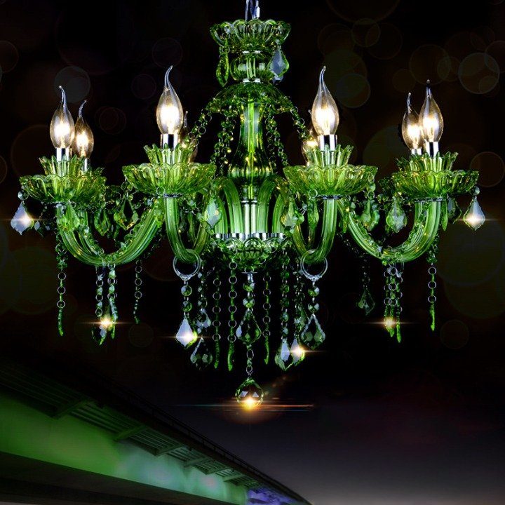 Freyza - Brigitte | Elegant Cascading Green Crystal Chandelier
