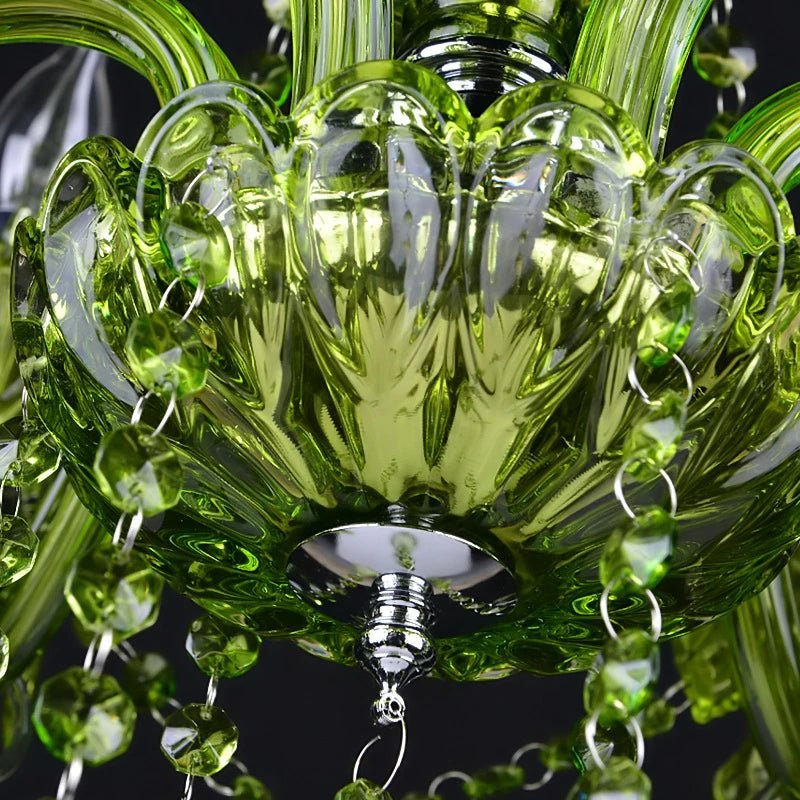 Freyza - Brigitte | Elegant Cascading Green Crystal Chandelier