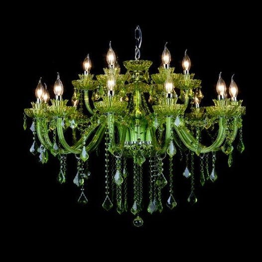 Freyza - Brigitte | Elegant Cascading Green Crystal Chandelier