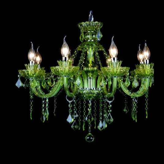 Freyza - Brigitte | Elegant Cascading Green Crystal Chandelier