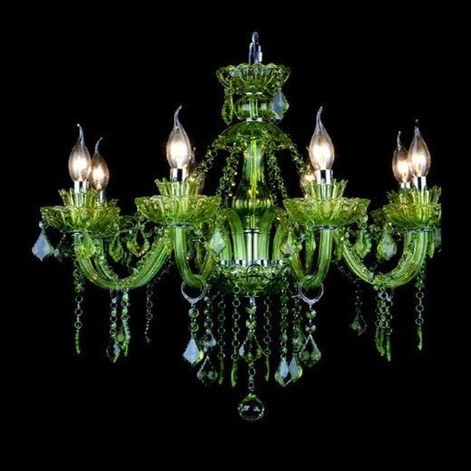 Freyza - Brigitte | Elegant Cascading Green Crystal Chandelier