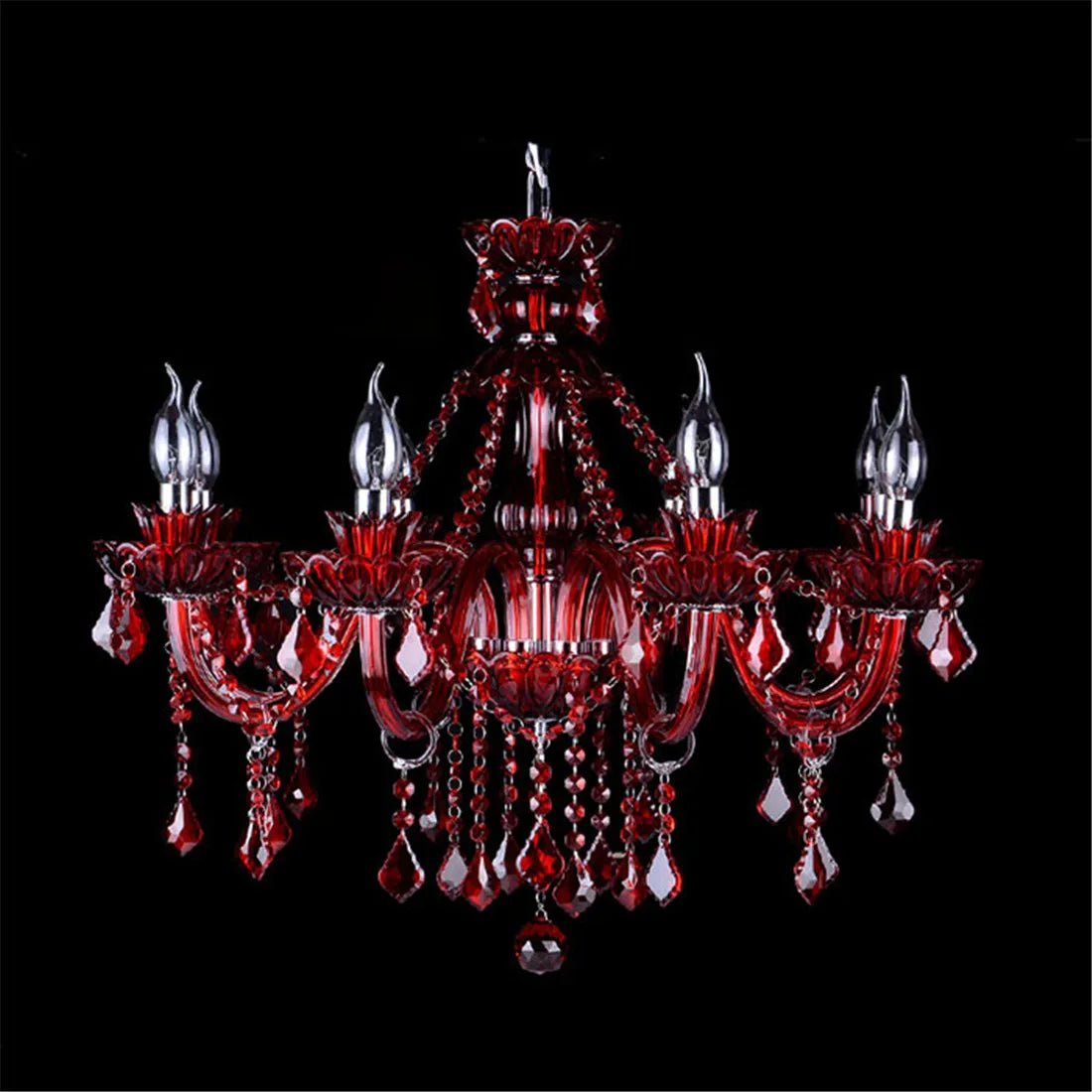 Freyza - Brigitte | Elegant Timeless Red Crystal Chandelier Light for Dining Room