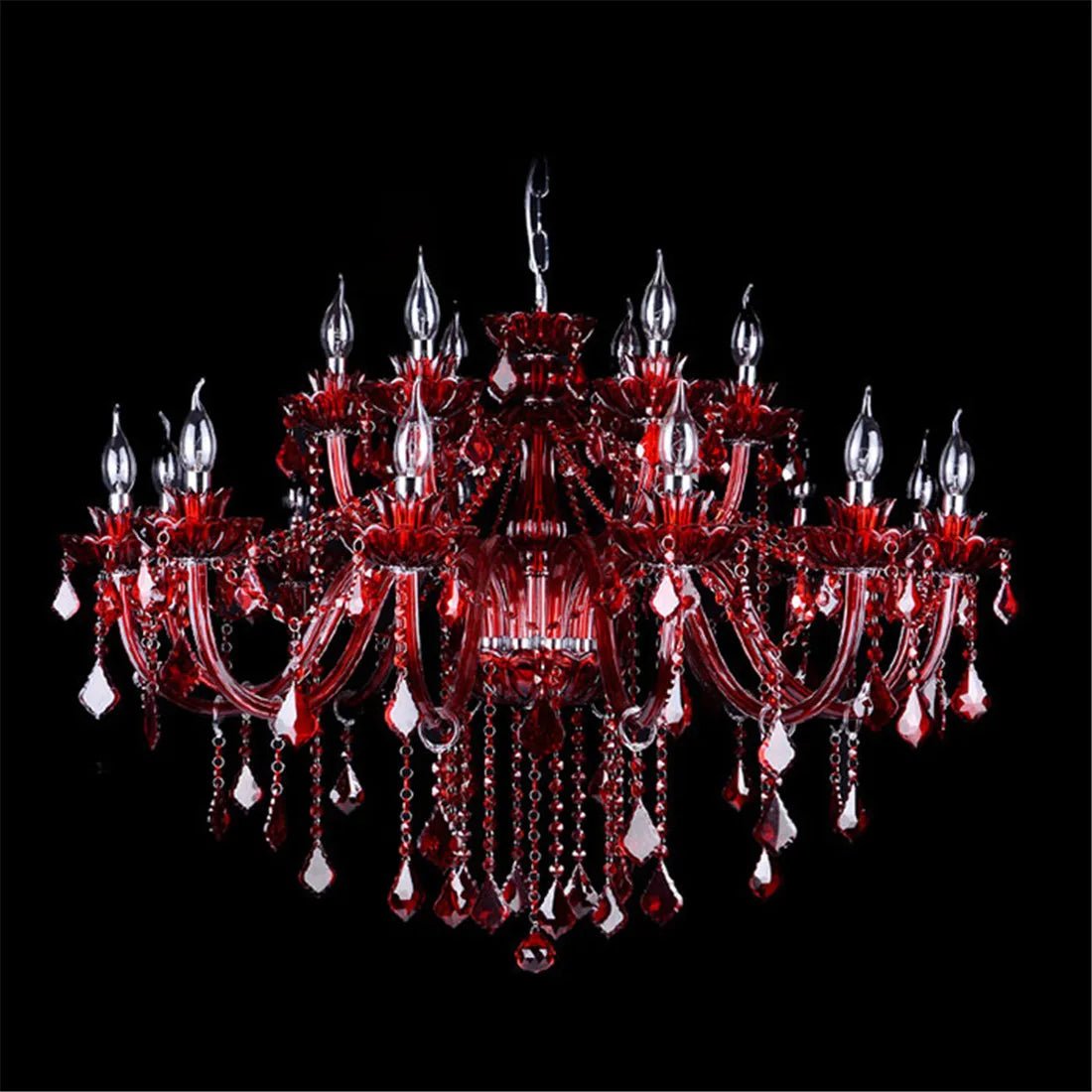 Freyza - Brigitte | Elegant Timeless Red Crystal Chandelier Light for Dining Room