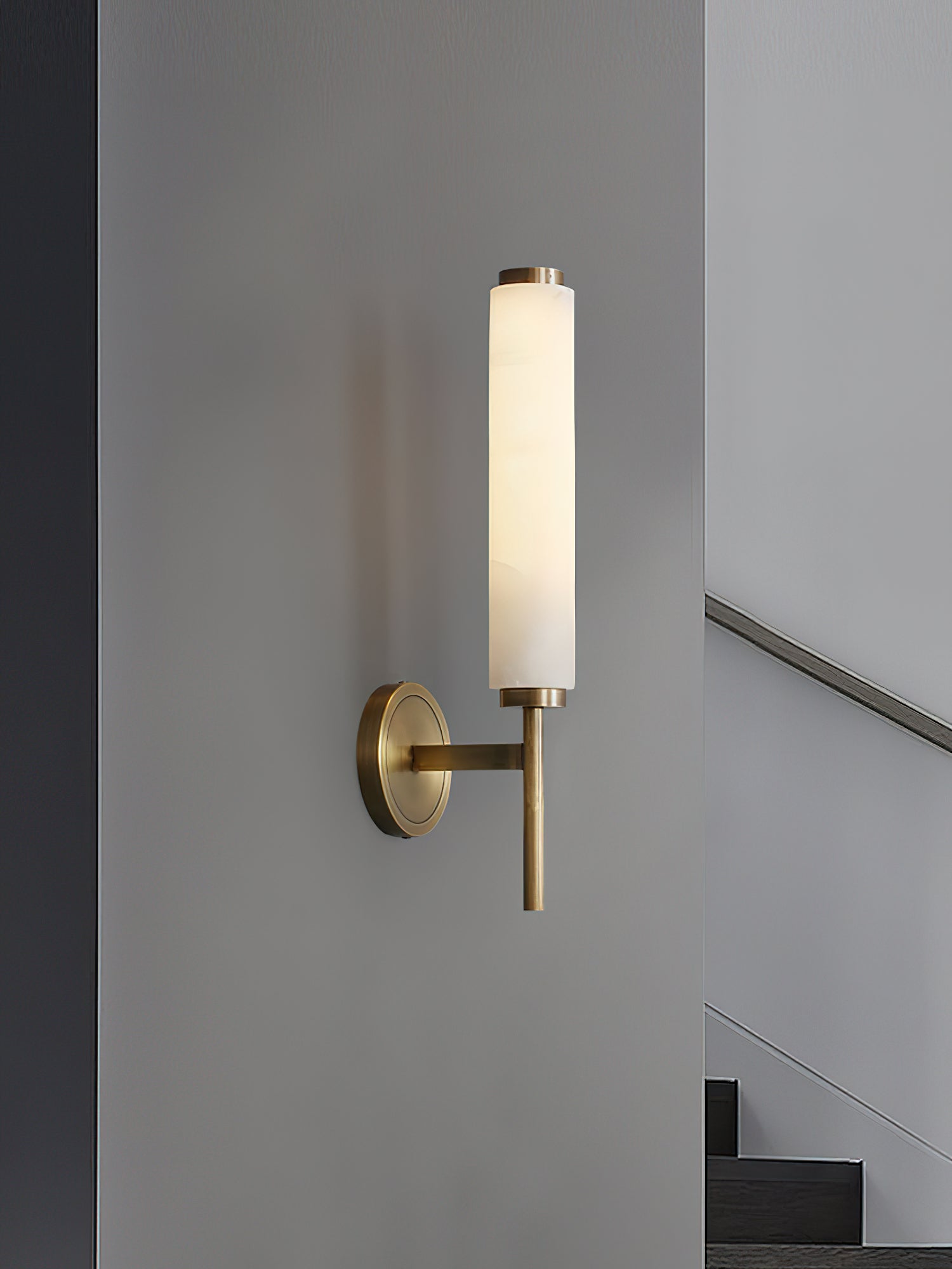 Freyza | Abyss Brass Alabaster Brass Wall Light – Bedroom Hallway