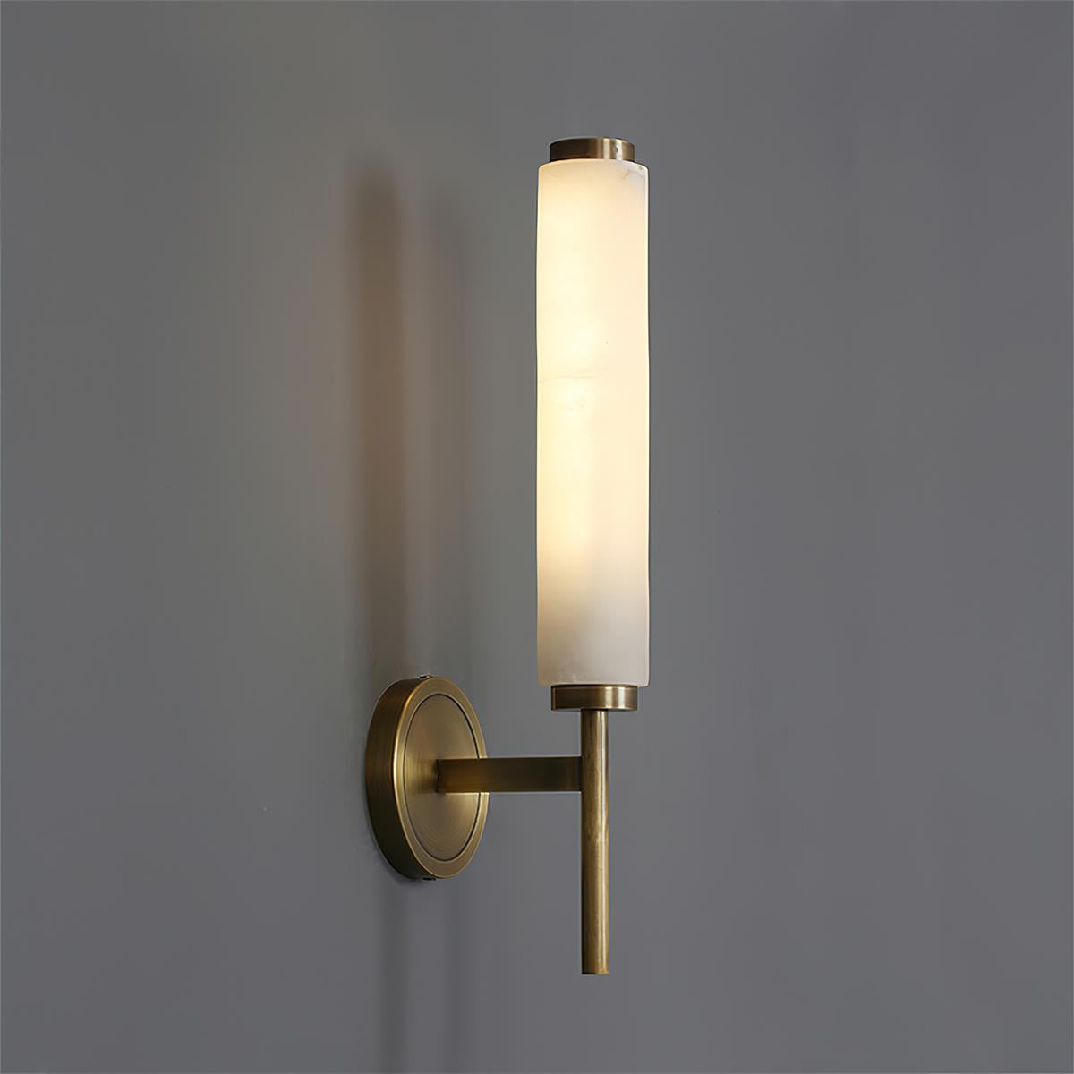 Freyza | Abyss Brass Alabaster Brass Wall Light – Bedroom Hallway