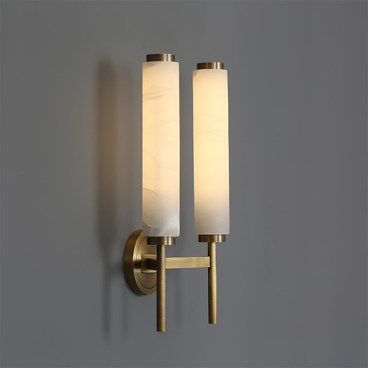 Freyza | Abyss Brass Alabaster Brass Wall Light – Bedroom Hallway