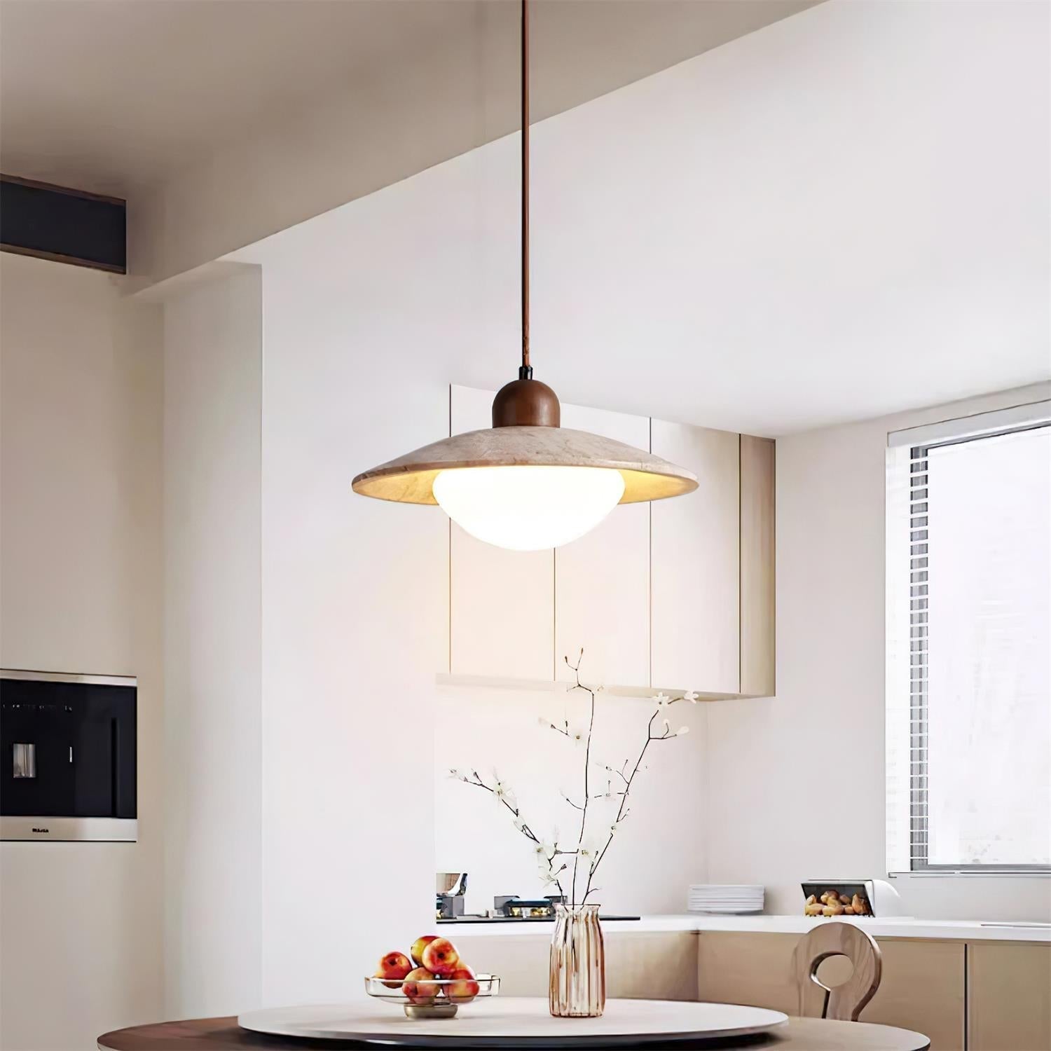 Freyza | Suspension Ritta en travertin – Luminaire minimaliste pour cuisine et salle à manger