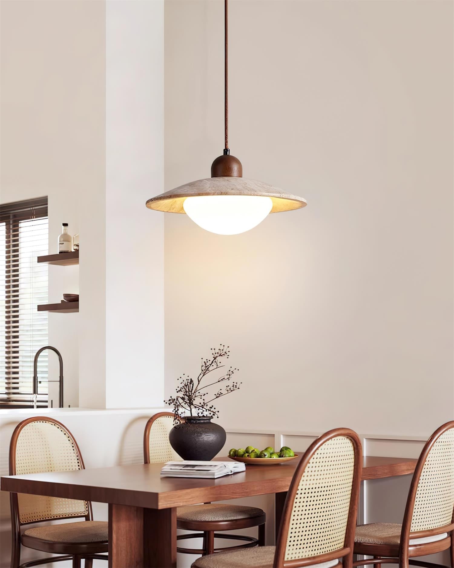 Freyza | Suspension Ritta en travertin – Luminaire minimaliste pour cuisine et salle à manger