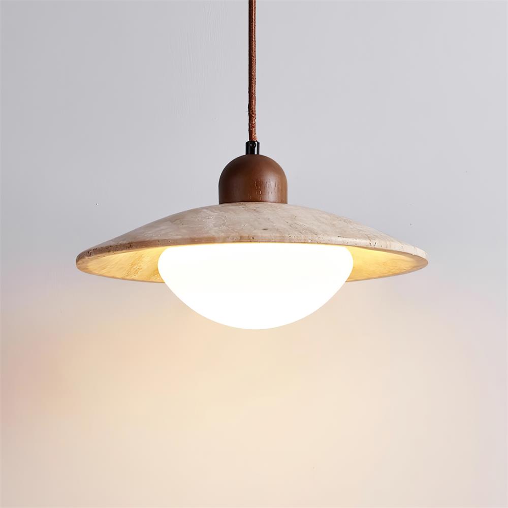 Freyza | Suspension Ritta en travertin – Luminaire minimaliste pour cuisine et salle à manger