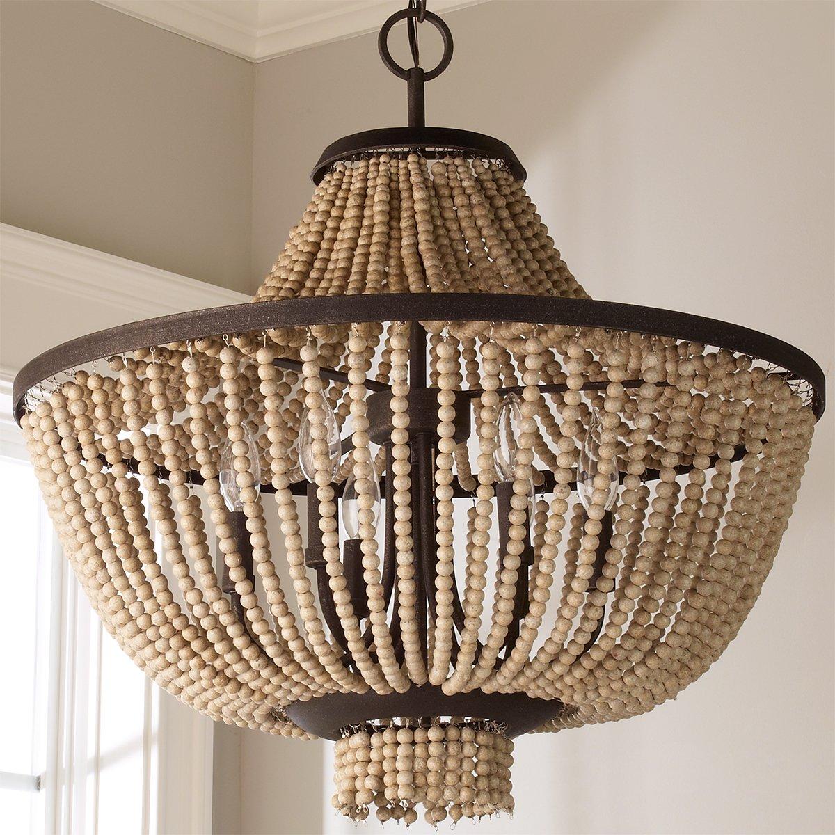 Freyza | Vela Elegance Wooden Wood Chandelier – Dining Room Living Room