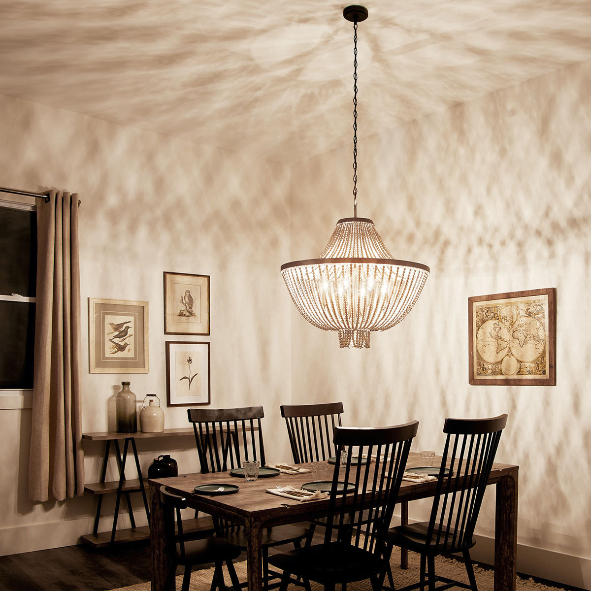 Freyza | Vela Elegance Wooden Wood Chandelier – Dining Room Living Room