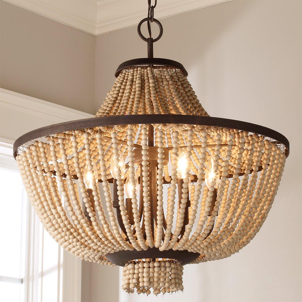 Freyza | Vela Elegance Wooden Wood Chandelier – Dining Room Living Room