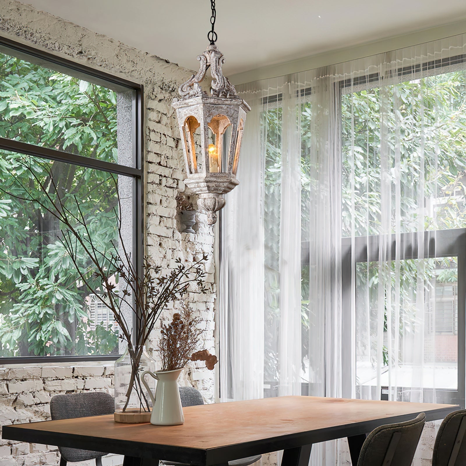 Freyza | Seren Postmodern Luxury Wood Resin Pendant Light – Modern Kitchen Dining Room