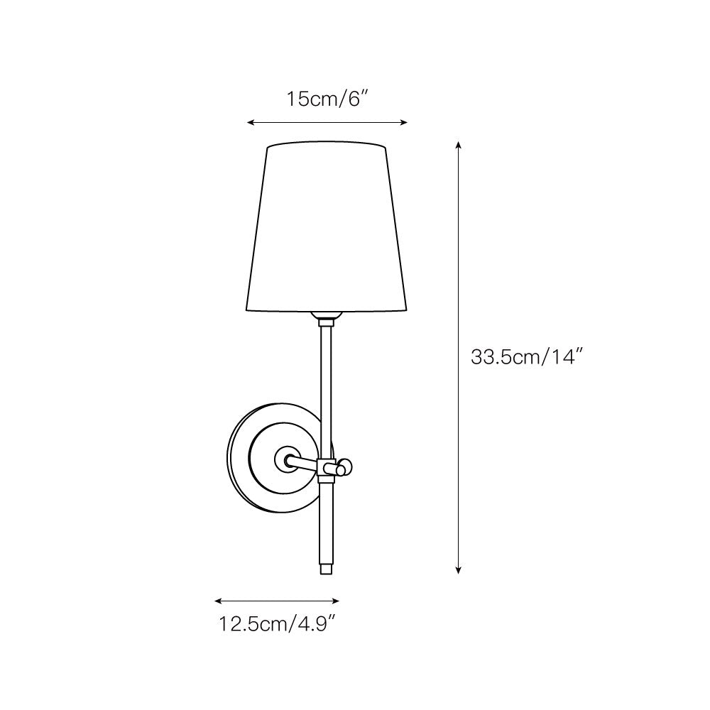 Freyza | Platina Brass Fabric Brass Fabric Wall Light – Bedroom Hallway