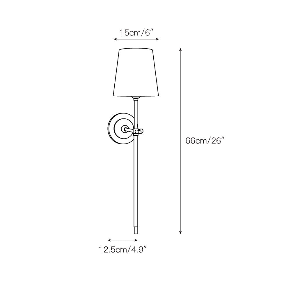 Freyza | Platina Brass Fabric Brass Fabric Wall Light – Bedroom Hallway