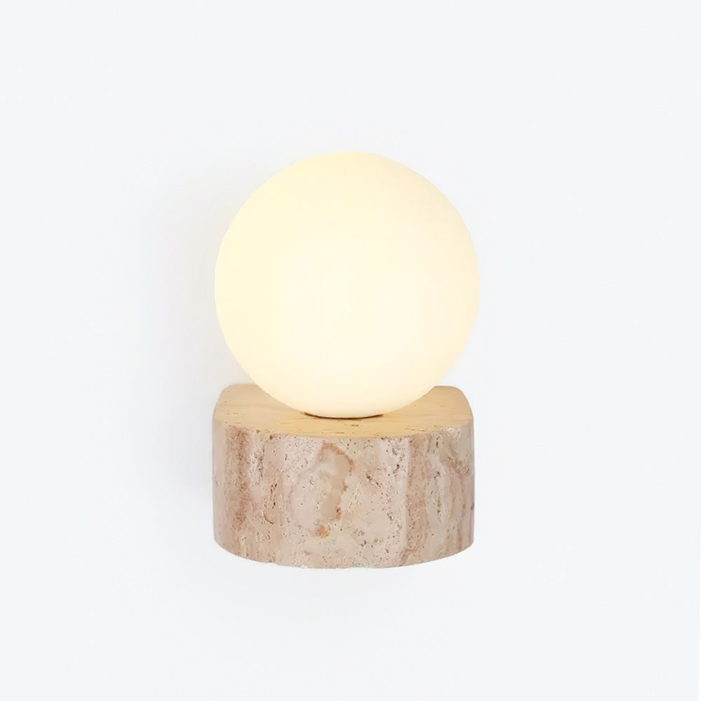 Freyza | Symph Travertine Glass Glass Wall Light – Bedroom Hallway