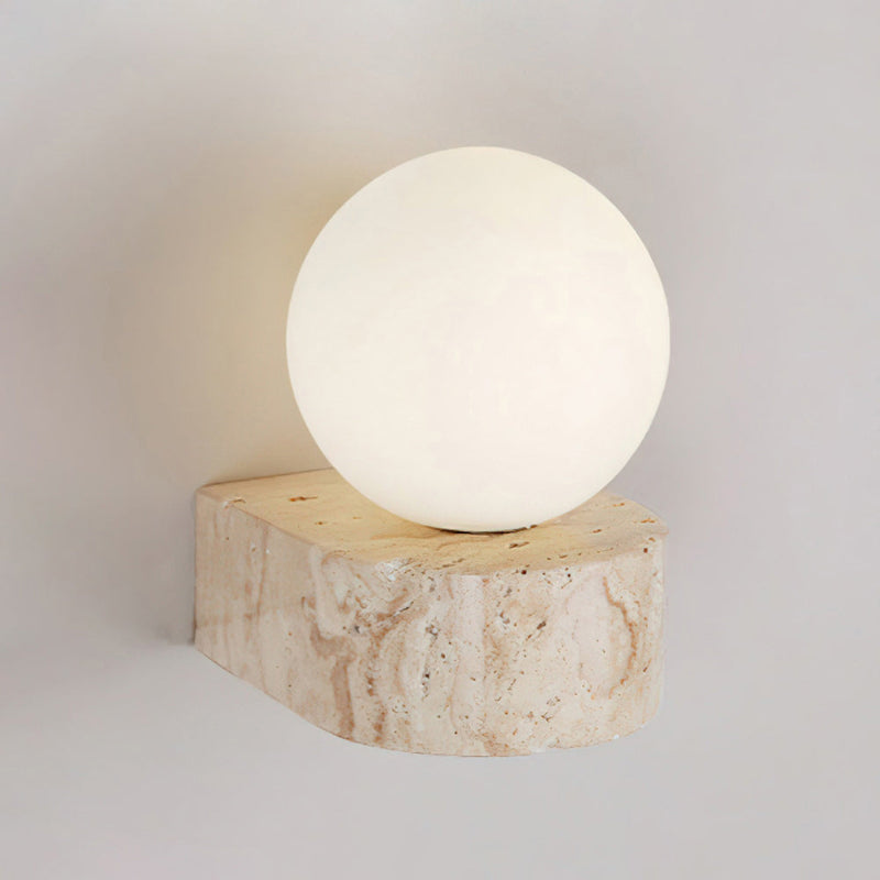 Freyza | Symph Travertine Glass Glass Wall Light – Bedroom Hallway