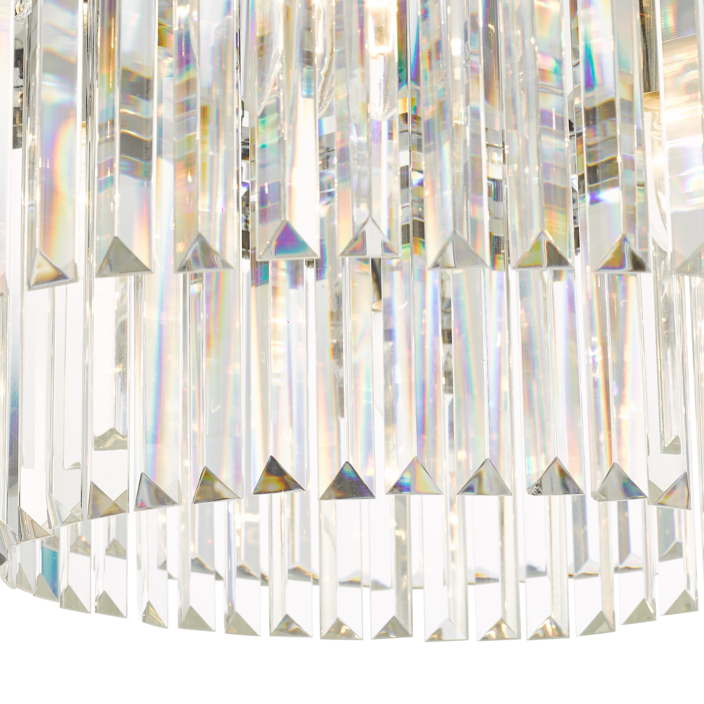 Freyza - Dar Celeus 6 Light Flush Chandelier Anthracite & Crystal