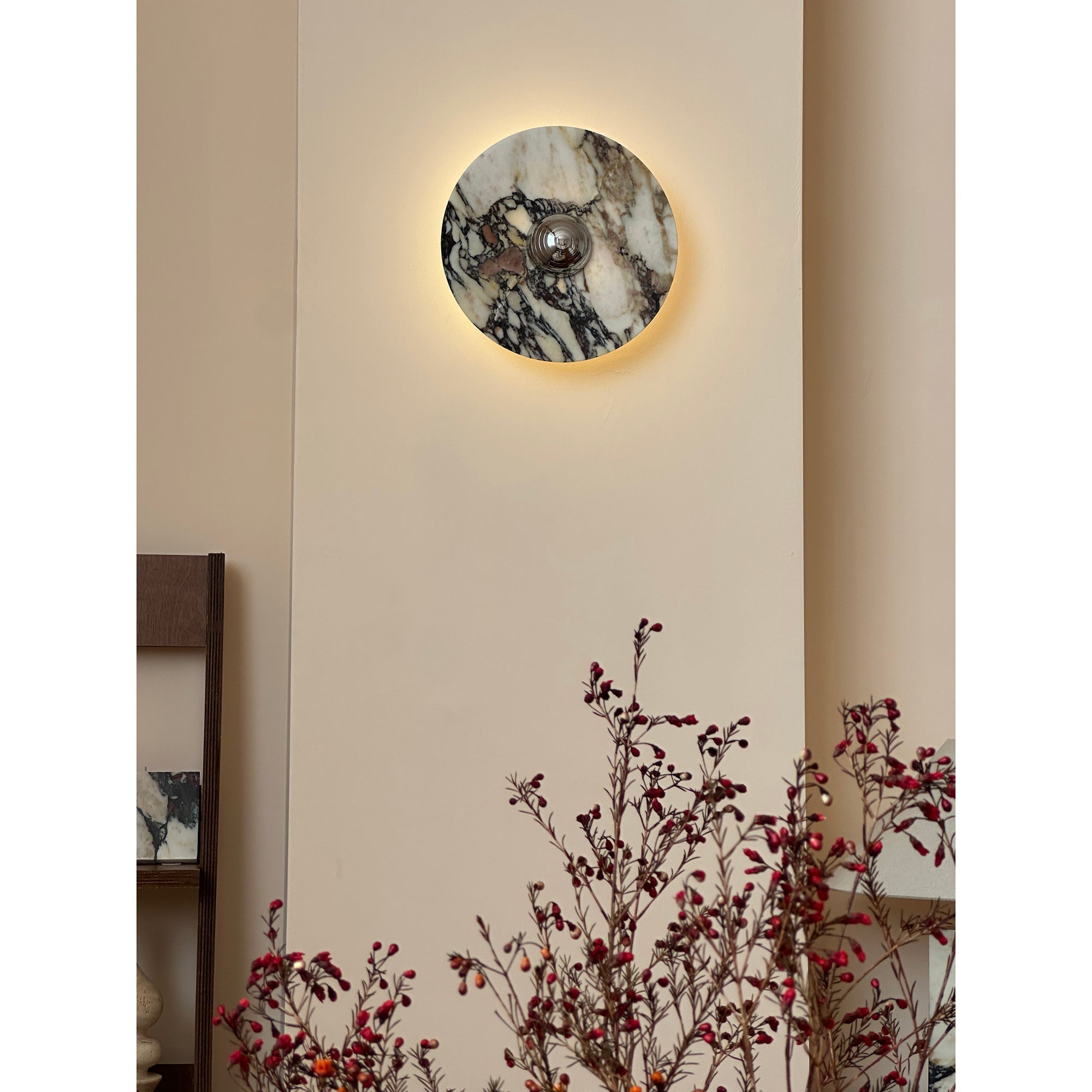 Freyza | Alter Round Marble Marble Wall Light – Bedroom Hallway
