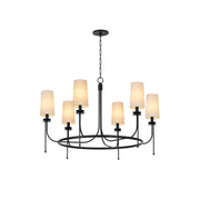 Freyza | Aurora Vintage Industrial Brass Fabric Chandelier – Industrial Dining Room Living Room