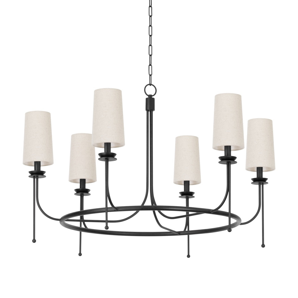 Freyza | Aurora Vintage Industrial Brass Fabric Chandelier – Industrial Dining Room Living Room