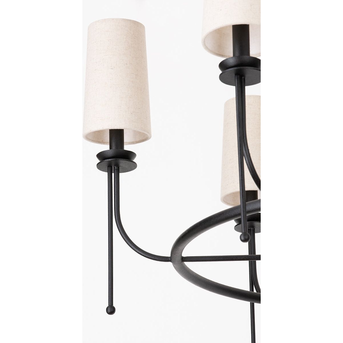 Freyza | Aurora Vintage Industrial Brass Fabric Chandelier – Industrial Dining Room Living Room