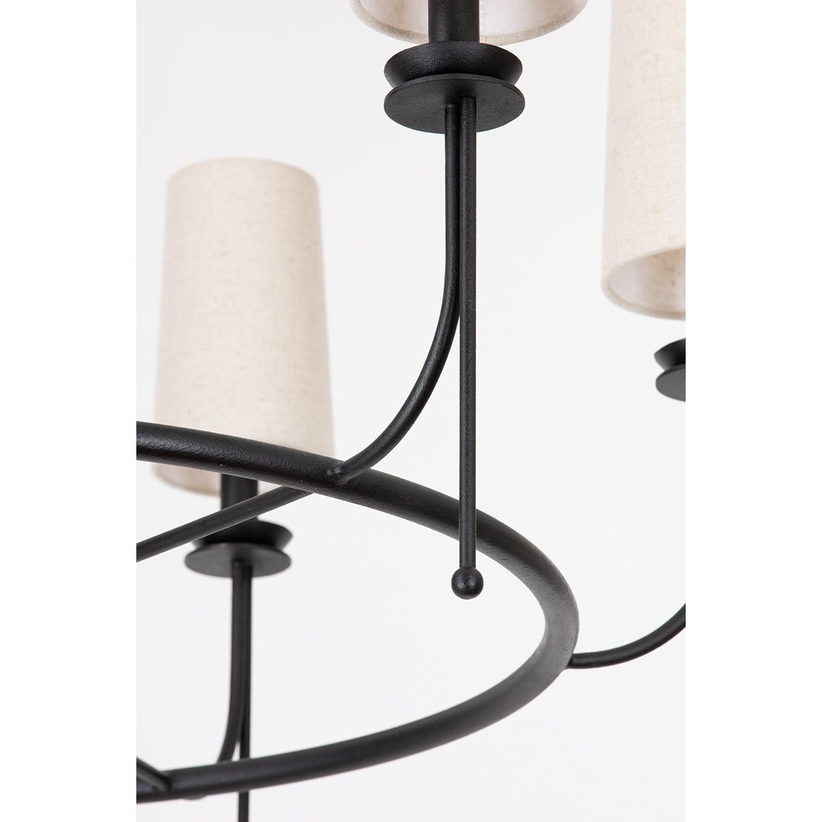Freyza | Aurora Vintage Industrial Brass Fabric Chandelier – Industrial Dining Room Living Room