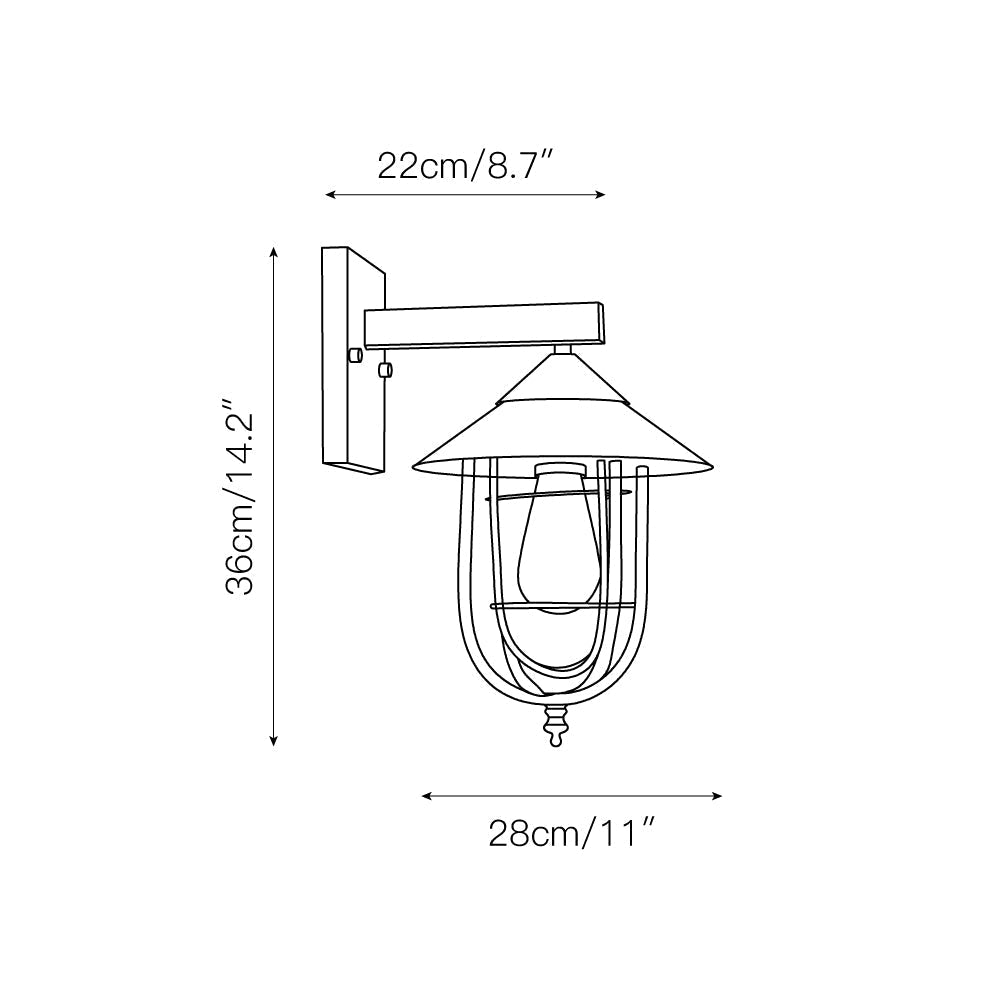 Freyza | Ionic Vintage Industrial Glass Wall Light – Industrial Bedroom Hallway