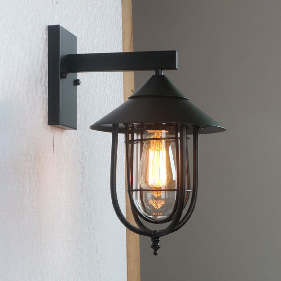 Freyza | Ionic Vintage Industrial Glass Wall Light – Industrial Bedroom Hallway