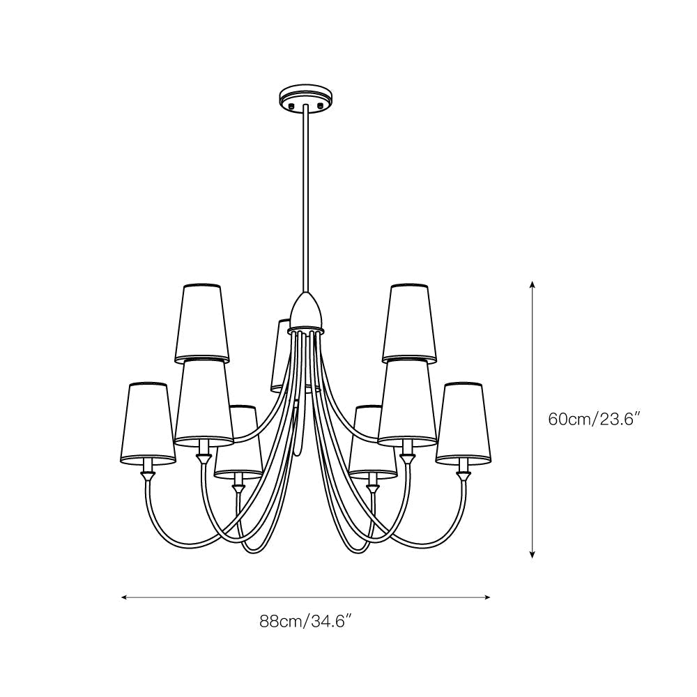 Freyza | Lumin Vintage Industrial Fabric Chandelier – Industrial Dining Room Living Room
