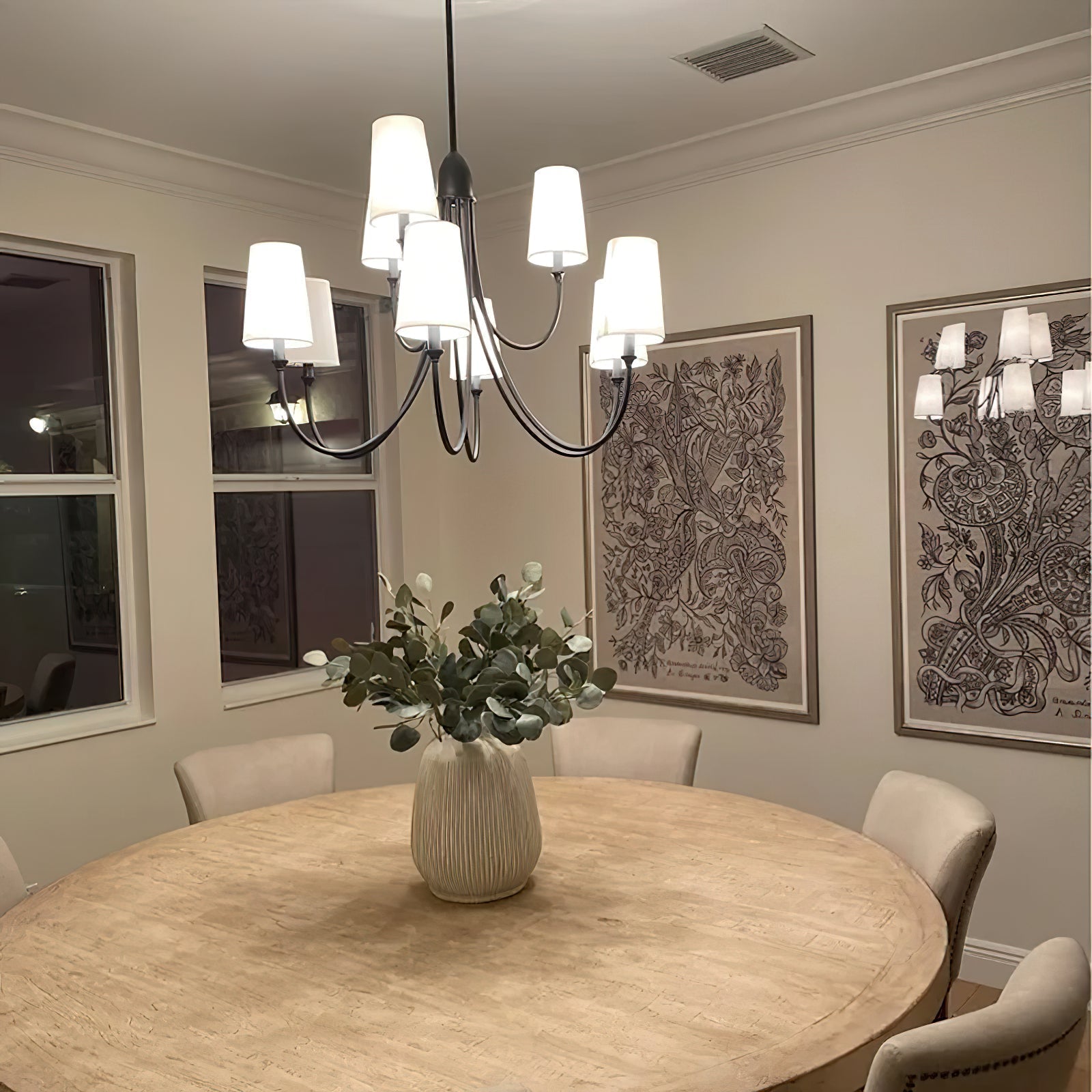 Freyza | Lumin Vintage Industrial Fabric Chandelier – Industrial Dining Room Living Room