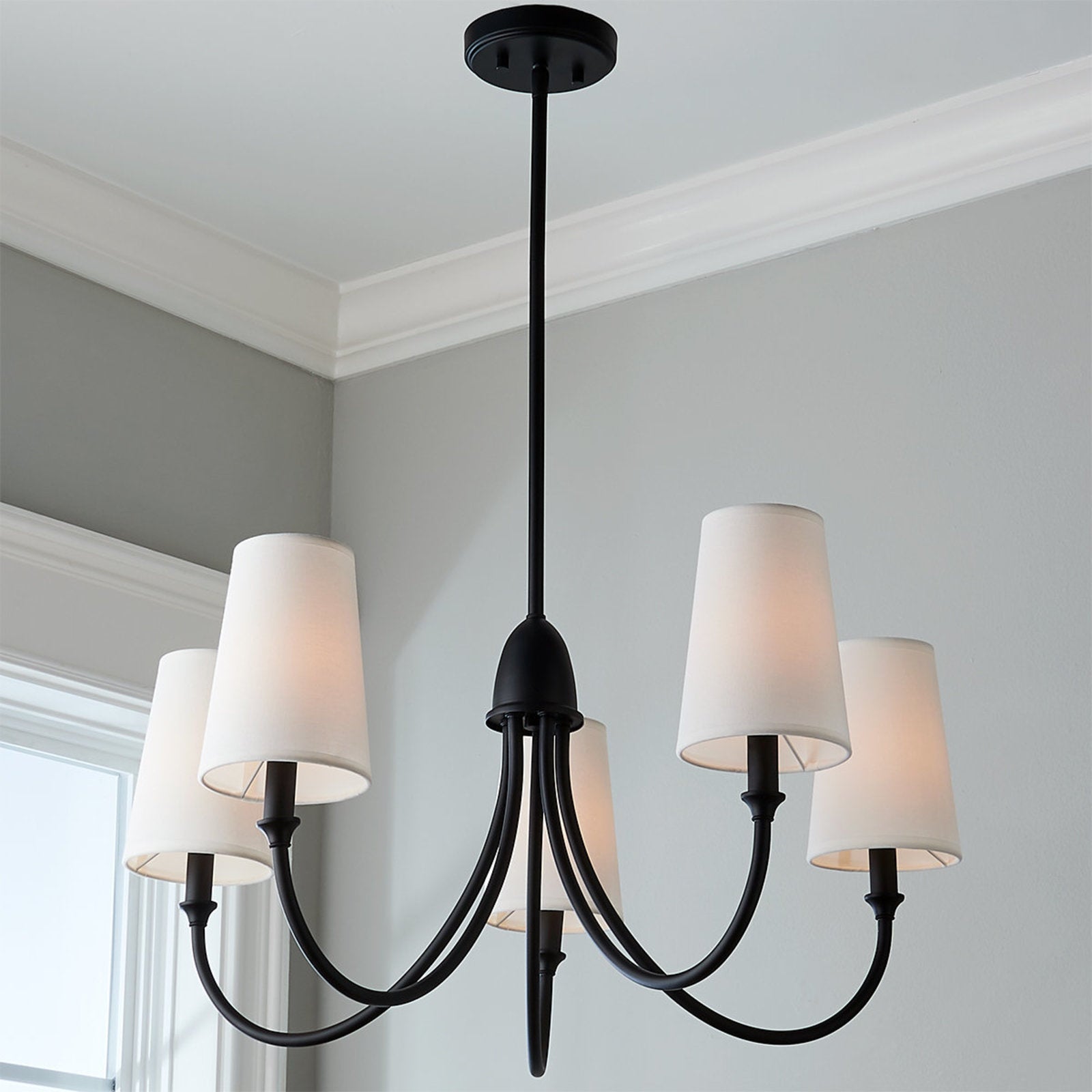 Freyza | Lumin Vintage Industrial Fabric Chandelier – Industrial Dining Room Living Room