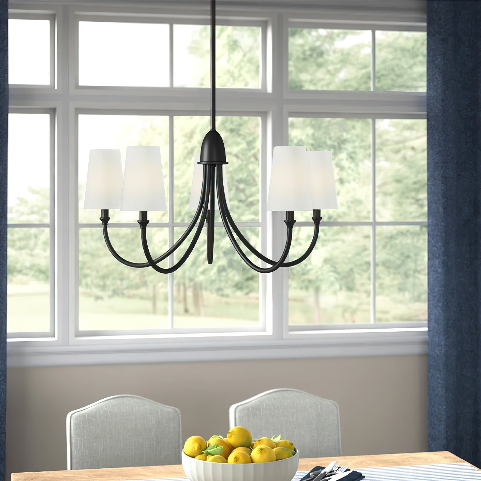 Freyza | Lumin Vintage Industrial Fabric Chandelier – Industrial Dining Room Living Room
