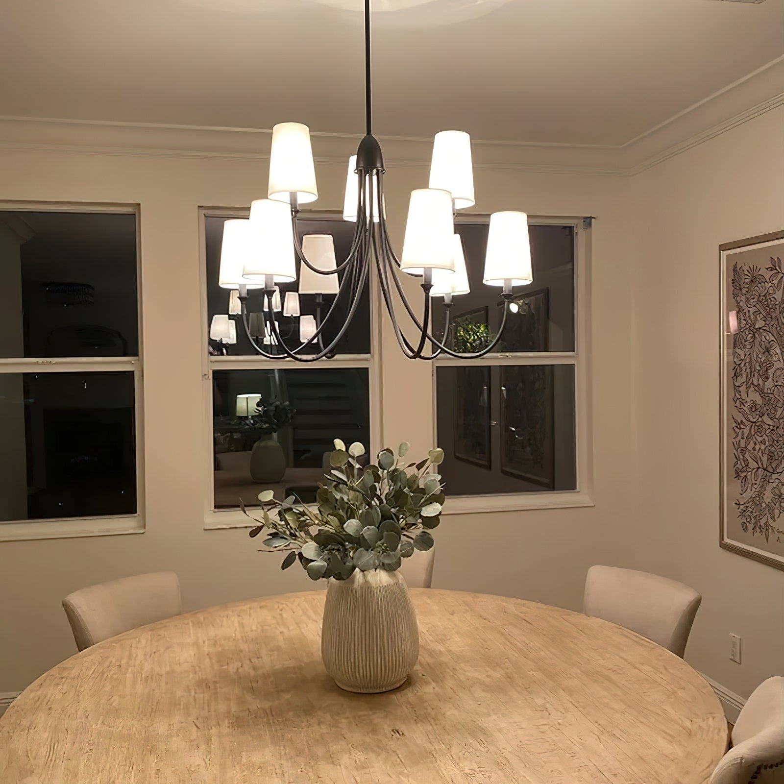 Freyza | Lumin Vintage Industrial Fabric Chandelier – Industrial Dining Room Living Room