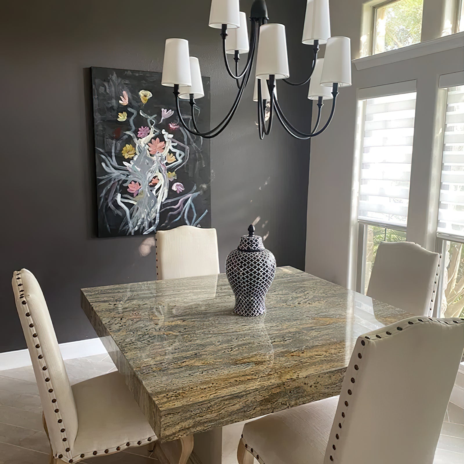 Freyza | Lumin Vintage Industrial Fabric Chandelier – Industrial Dining Room Living Room