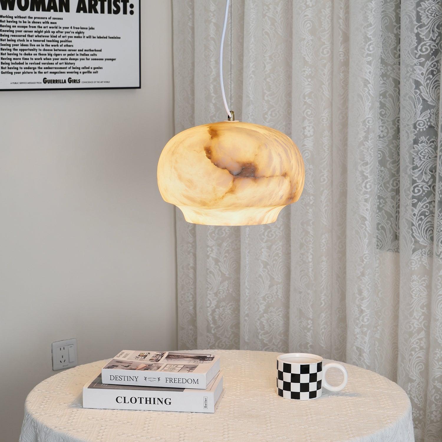 Freyza | Miroir Alabaster Pendant Pendant Light – Kitchen Dining Room