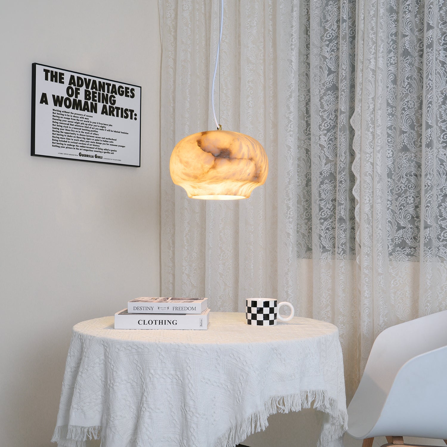 Freyza | Miroir Alabaster Pendant Pendant Light – Kitchen Dining Room