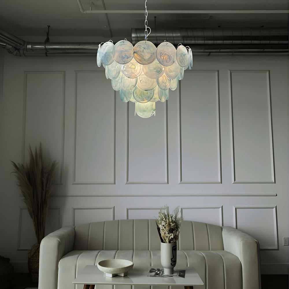 Freyza | Eleganter Kronleuchter aus Murano-Glas „Noctis“ – Esszimmer, Wohnzimmer
