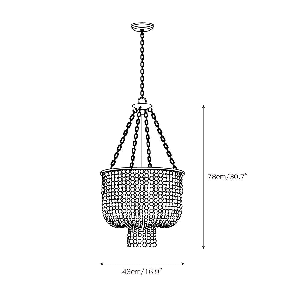 Freyza | Opal Postmodern Luxury Wood Opal Chandelier – Modern Dining Room Living Room
