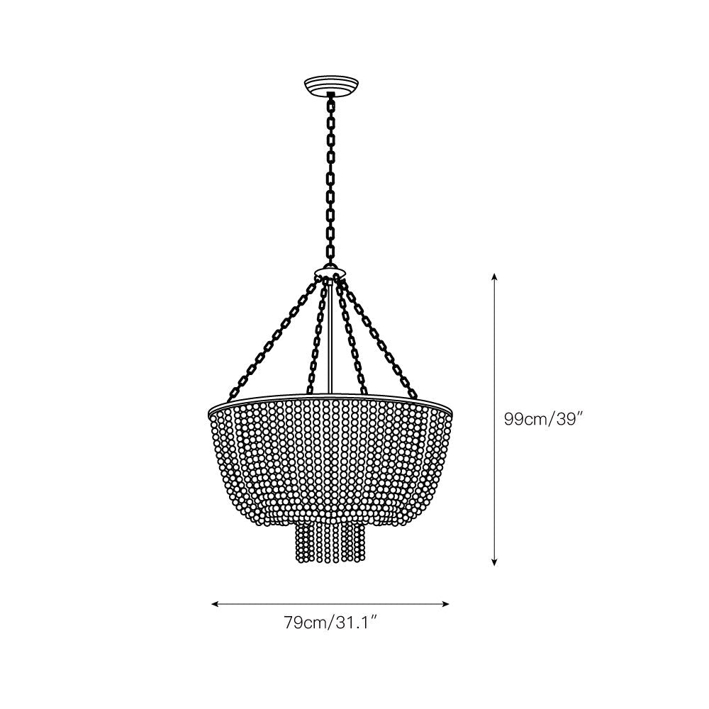 Freyza | Opal Postmodern Luxury Wood Opal Chandelier – Modern Dining Room Living Room