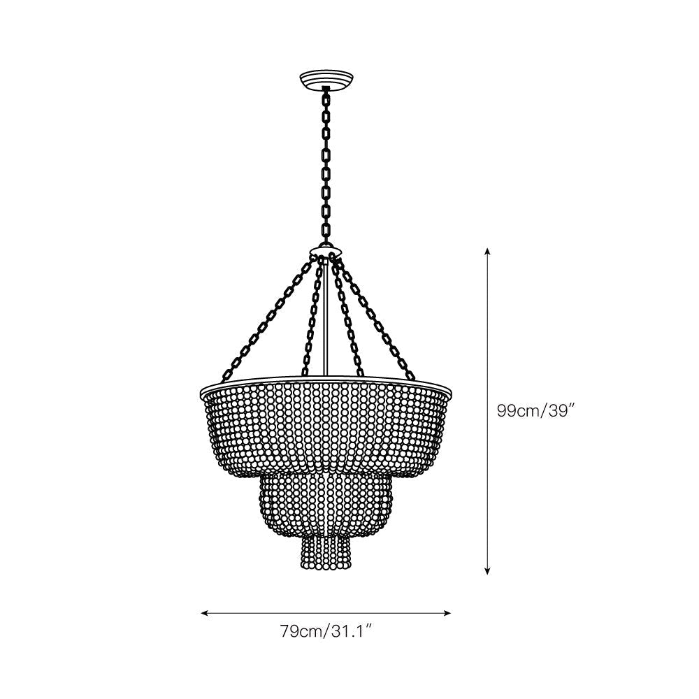 Freyza | Opal Postmodern Luxury Wood Opal Chandelier – Modern Dining Room Living Room